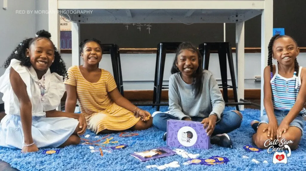 4 girls playing math game