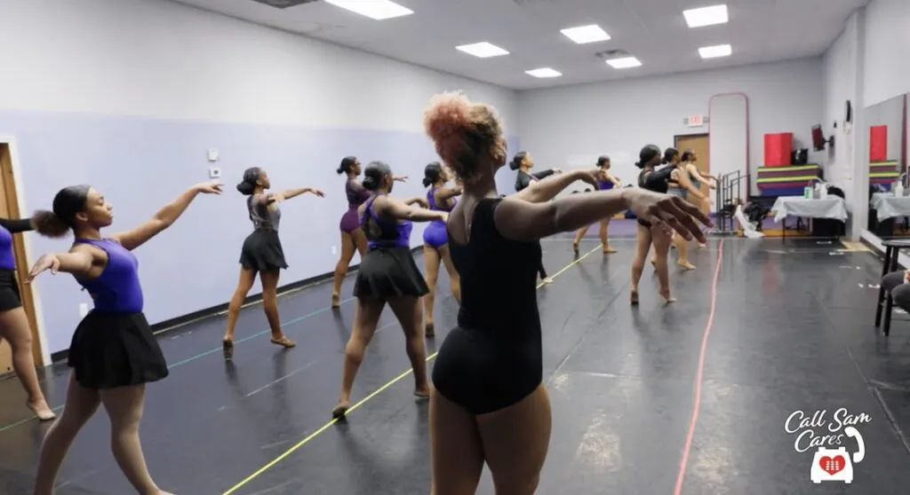 girls practicing at dance center